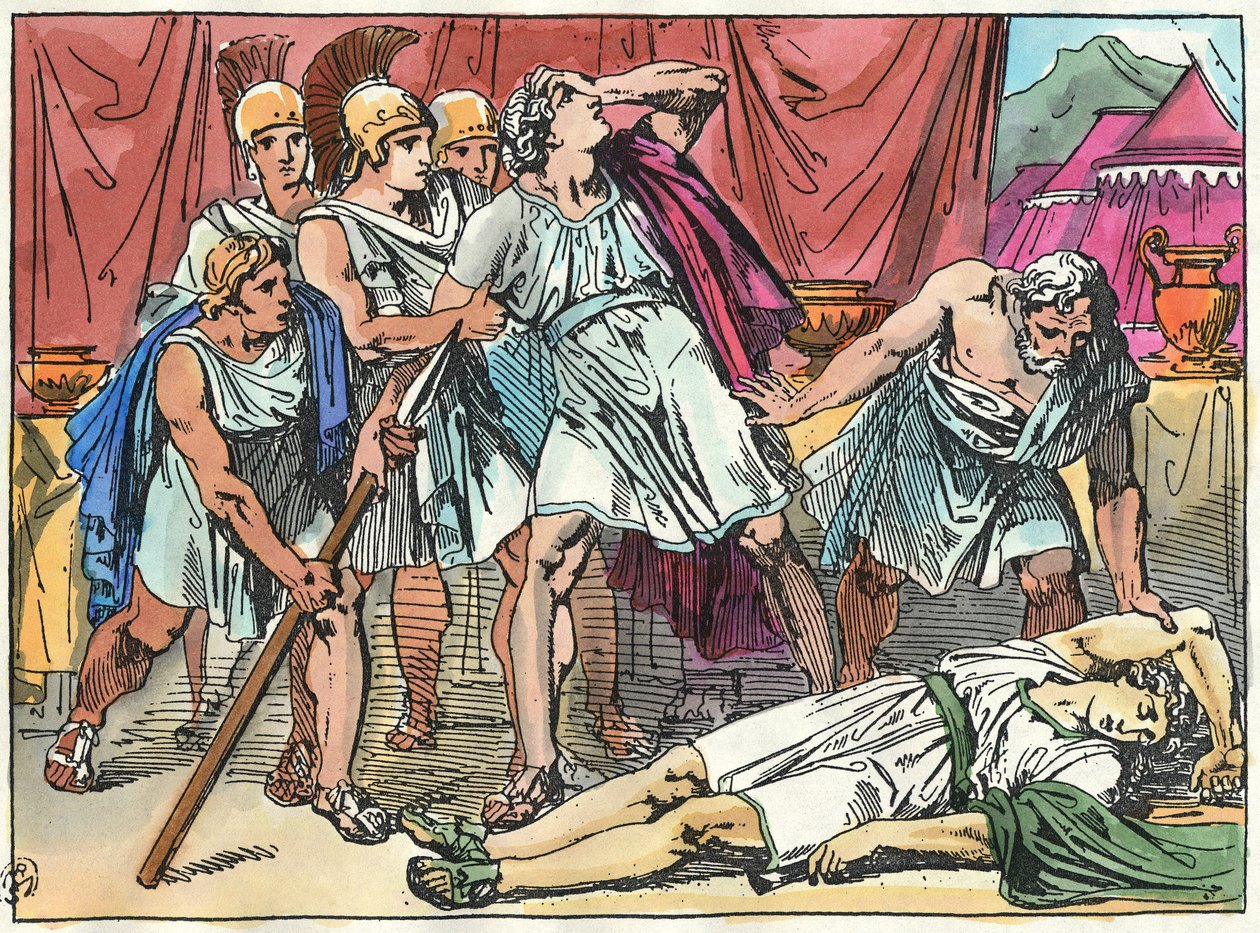 Alexandre de grote doodde Clitus toen hij dronken was door Bartolomeo Pinelli