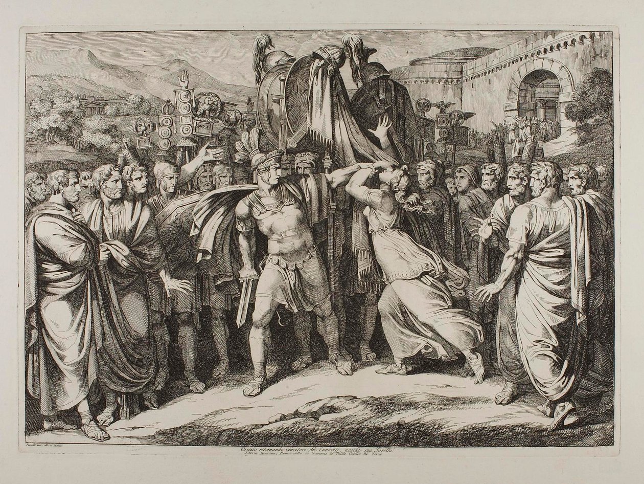 Marco Horatius doodt zijn zuster door Bartolomeo Pinelli