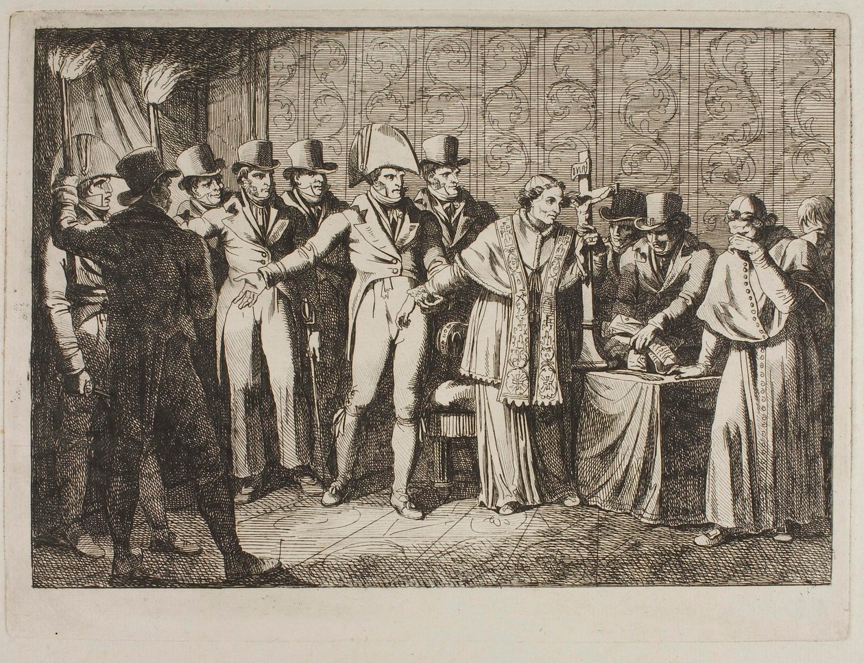 Pius VII. Op 6 juli 1809 ’s nachts door de Fransen ontvoerd door Bartolomeo Pinelli