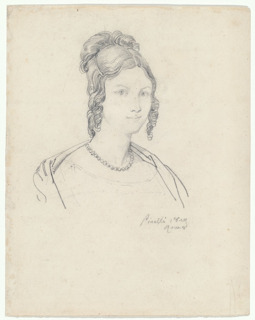 Portret van een jonge vrouw, mogelijk prinses Barbara Massimo door Bartolomeo Pinelli