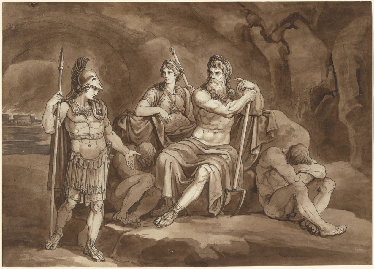 Telemachus Vraagt Pluto Toestemming om Zijn Vader in de Onderwereld te Zoeken door Bartolomeo Pinelli