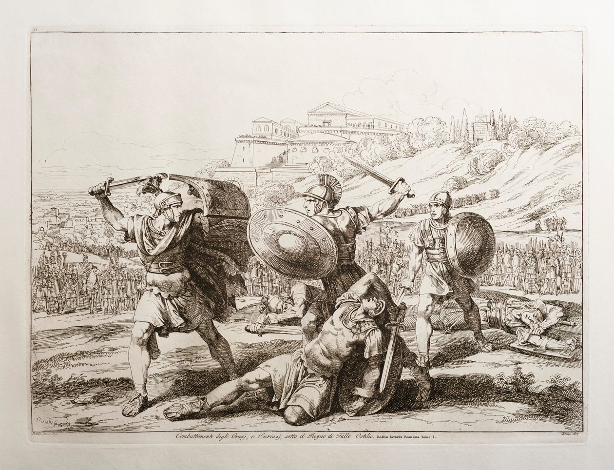 De strijd tussen de Horatii en de Curiatii door Bartolomeo Pinelli