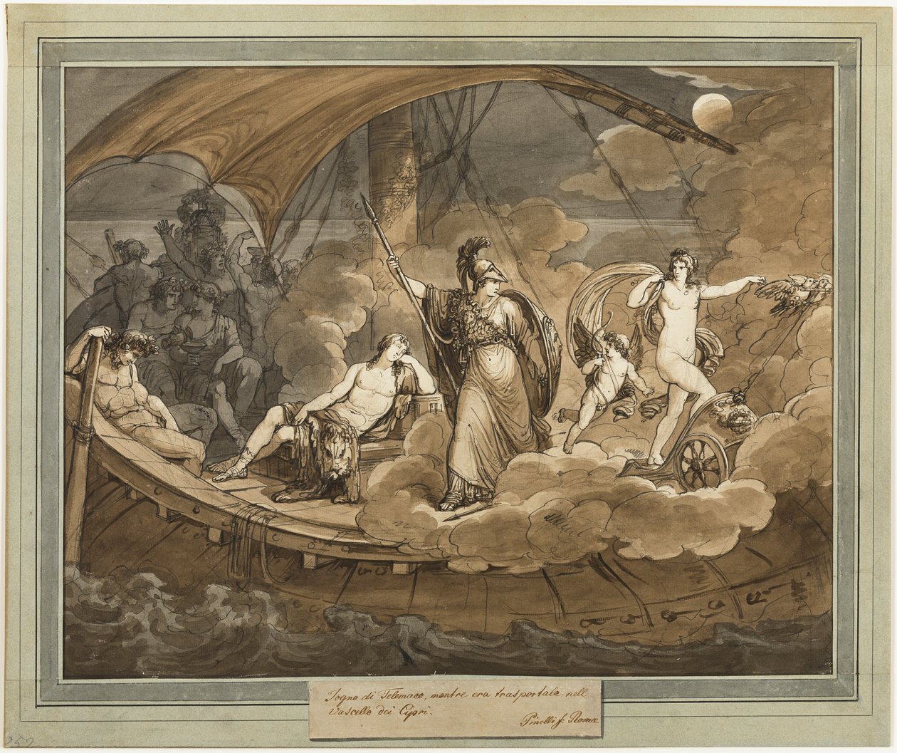 De Droom van Telemachus, uit De Avonturen van Telemachus, Boek 4 door Bartolomeo Pinelli