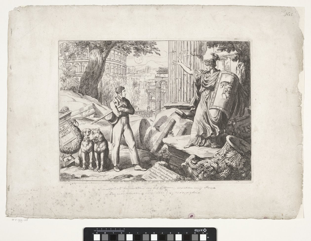 Titelprent met Bartolomeo Pinelli en Roma door Bartolomeo Pinelli