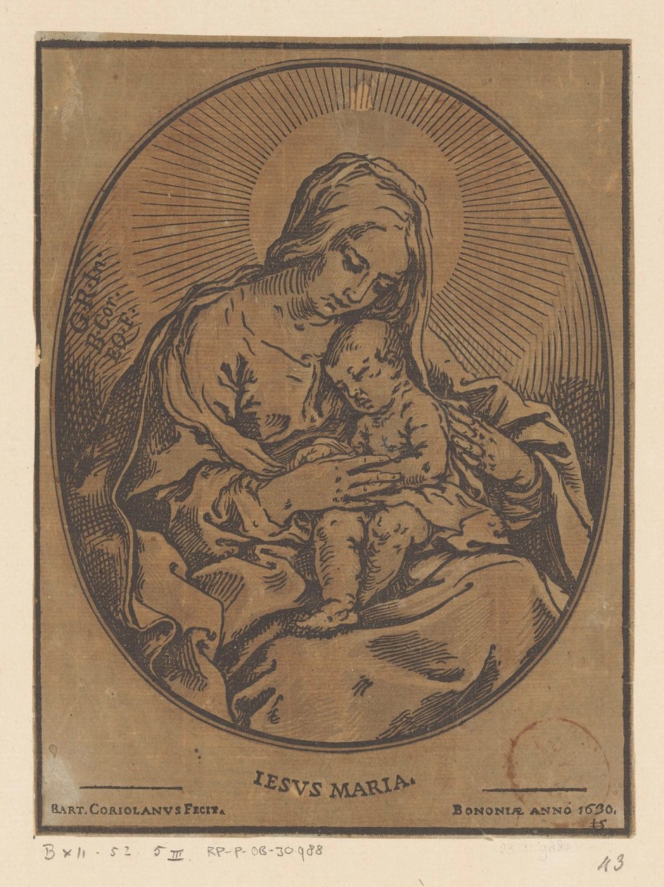 Maria met het Christuskind door Bartolommeo Coriolano