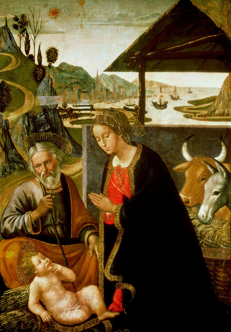 Geboorte, c.1490 door Bastiano Mainardi