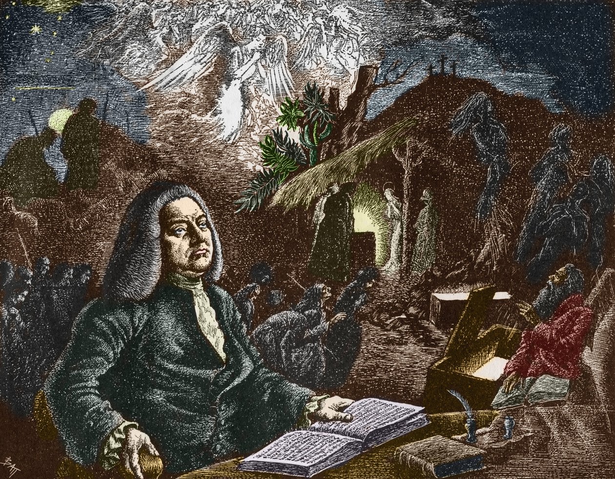 Portret van George Frederick Handel door Batt (1892 1945)