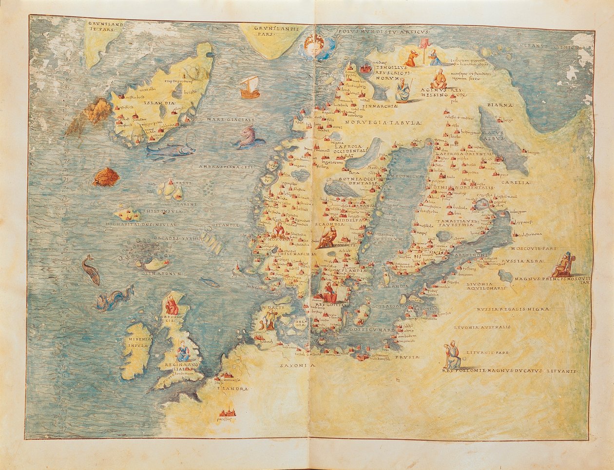 Kaart van Noord-Europa, uit Portolan Atlas door Battista Agnese