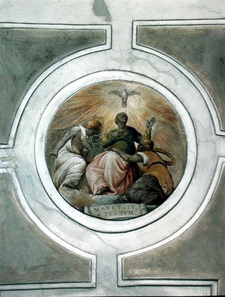 Voorstelling van een van de Deugden, detail van het plafond van de Grimani-kapel door Battista Franco