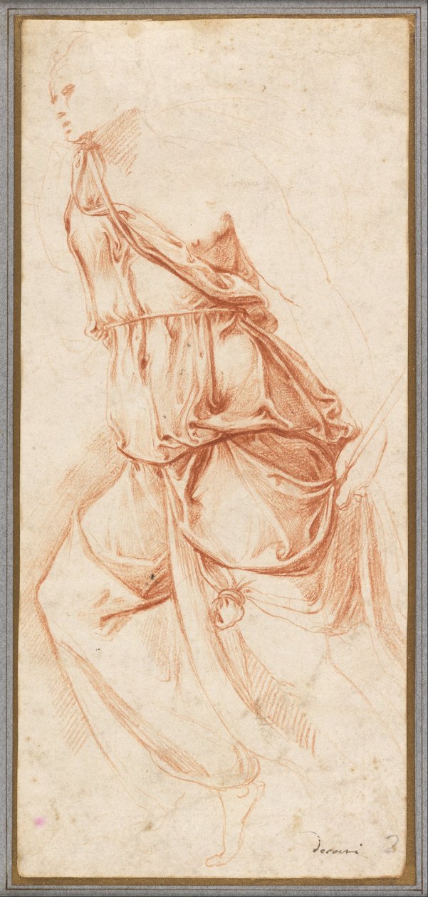 Draperiestudie voor de Engel van de Aankondiging door Battista Franco Veneziano
