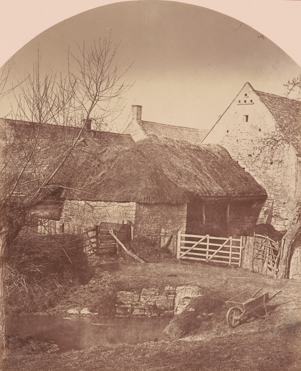 Boerderij, Prestbury bij Cheltenham, ca. 1855 (foto) door Baynham Jr. Jones