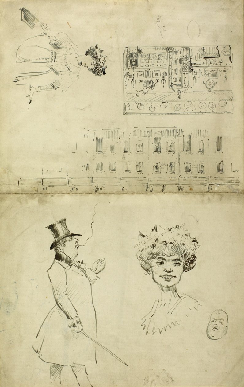 Karikaturen van Oscar Wilde, 1882-84 door Beatrix Whistler