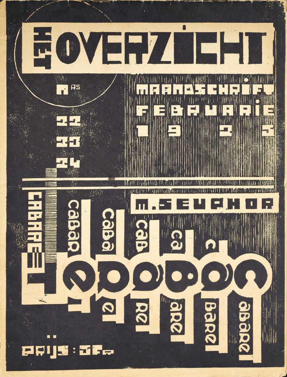 Omslag voor het tijdschrift "Het Overzicht", ca. 1921-1925 door Belgian School
