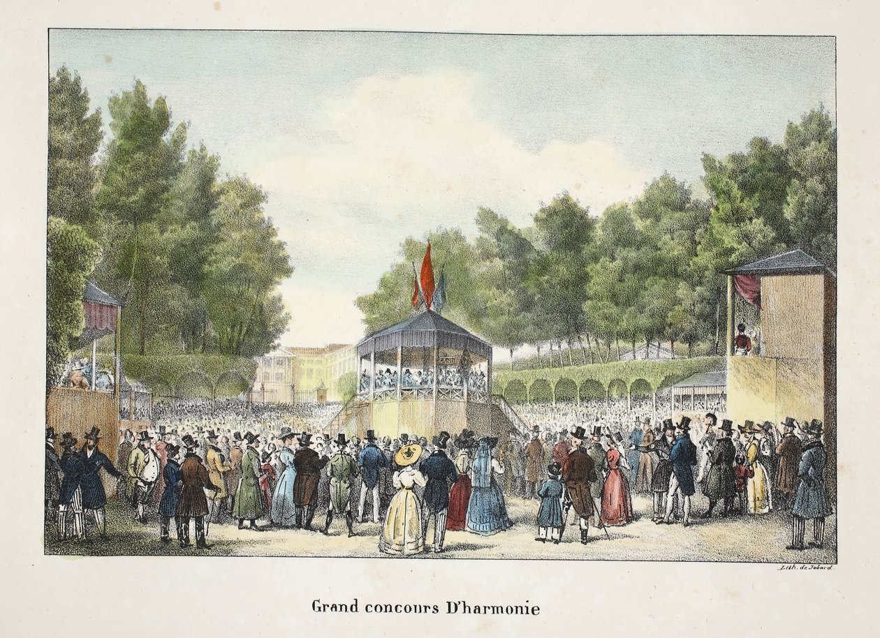 Grote harmonie wedstrijd, ca. 1895 door Belgian School