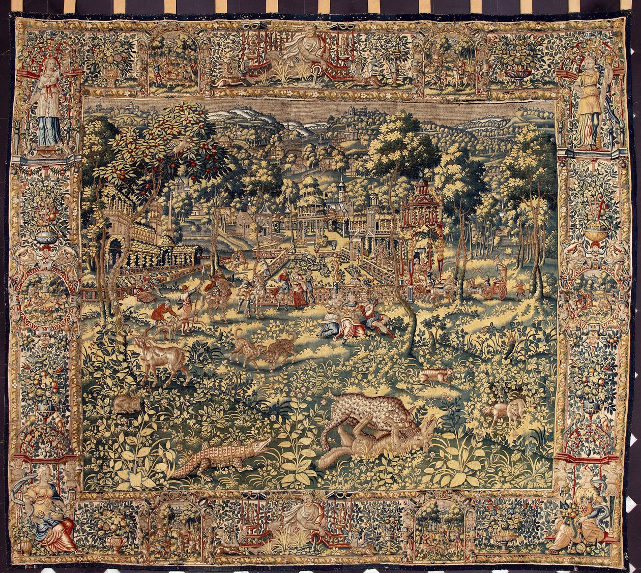 Het jachtwandtapijt van de manufacturen van Brussel. 16e eeuw Genua, Musei di Strada Nuova door Belgian School