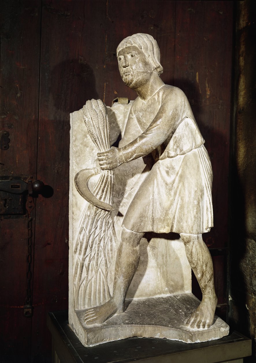 Maaier: juni uit een beeldkalender van de werkzaamheden van de maanden, c.1200 door Benedetto Antelami