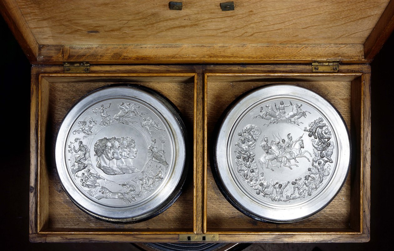 Waterloo-medaille stempels, ca. 1815 door Benedetto Pistrucci
