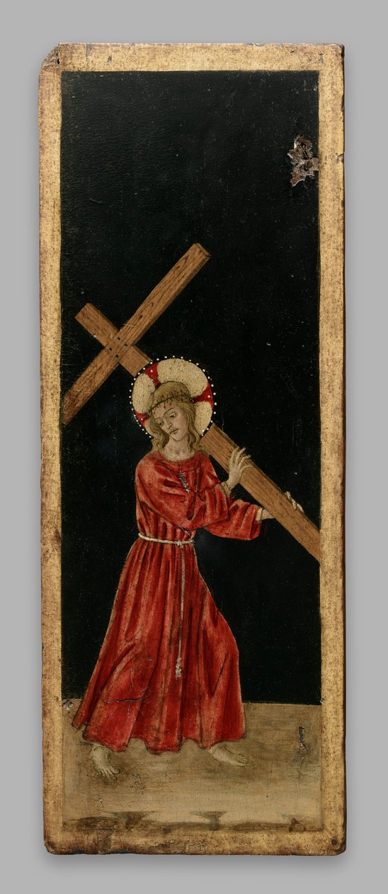 Christus draagt het kruis; Christus de Verlosser; de kruisiging door Benedetto Bonfigli