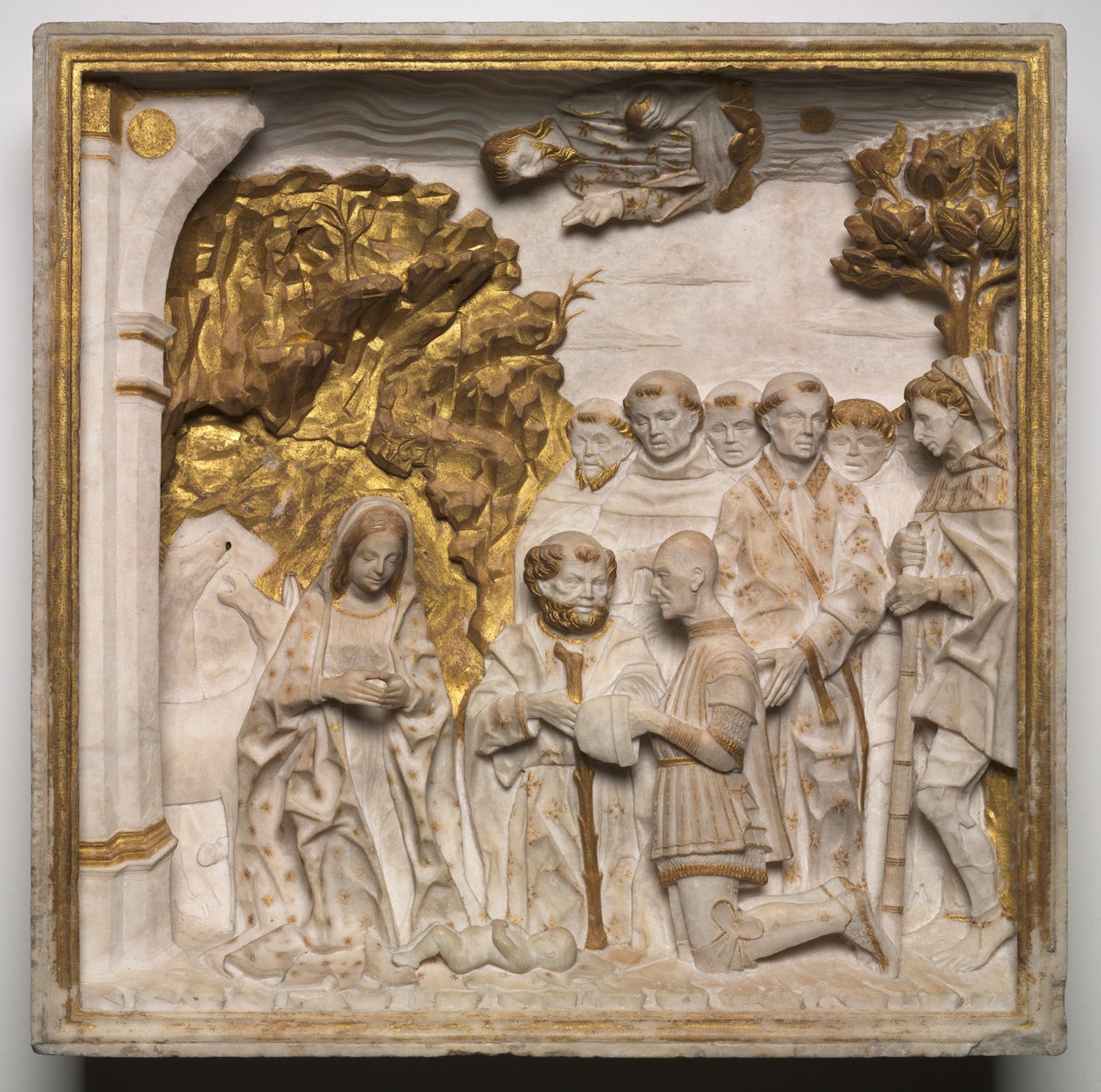 Pier Francesco Visconti, Hof van Saliceto, Aanbidding van het Christuskind, kort na 1484 door Benedetto Briosco
