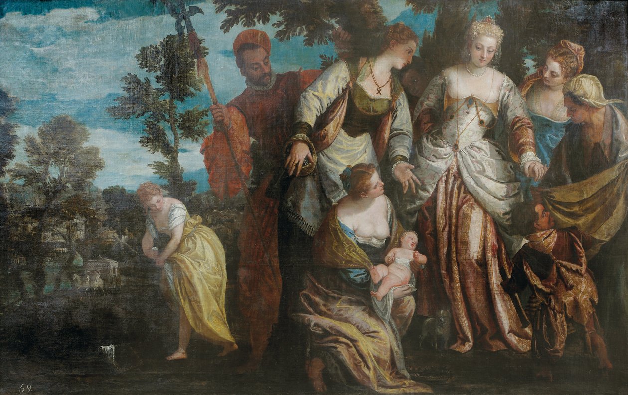 Het vinden van Mozes door Benedetto Caliari