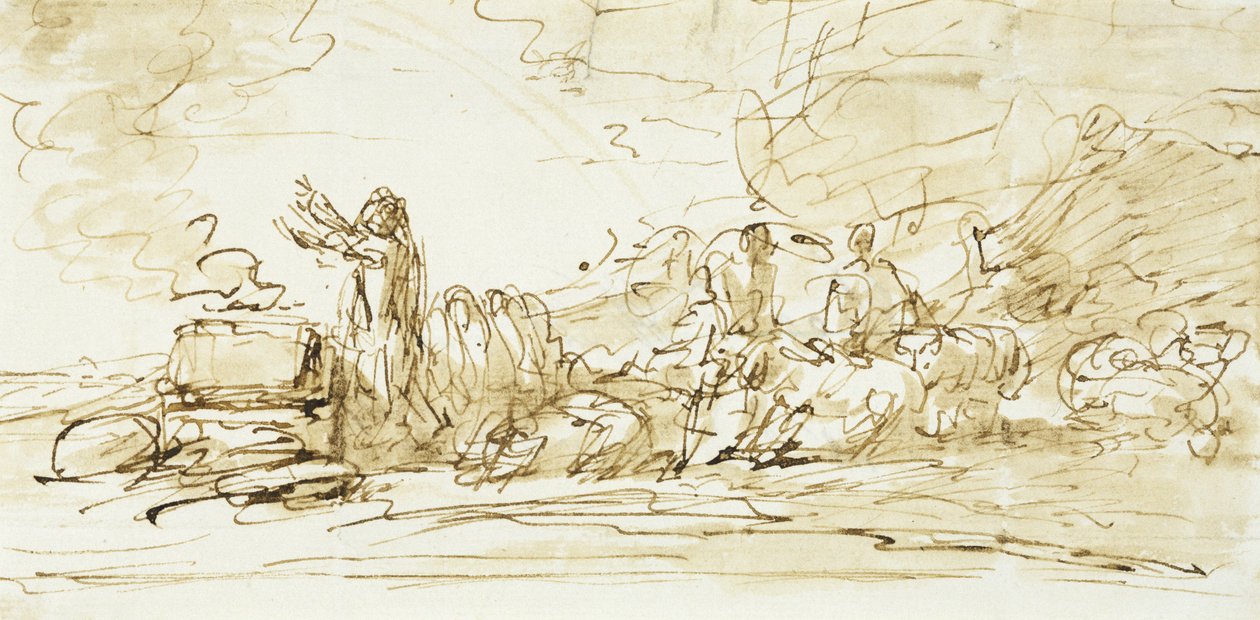 Noach offert, waarschijnlijk 1797-1801 door Benjamin West