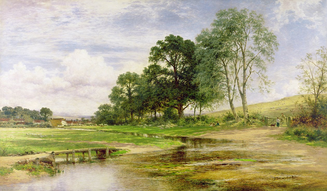 Bij weide en stroom, 1893 door Benjamin Williams Leader