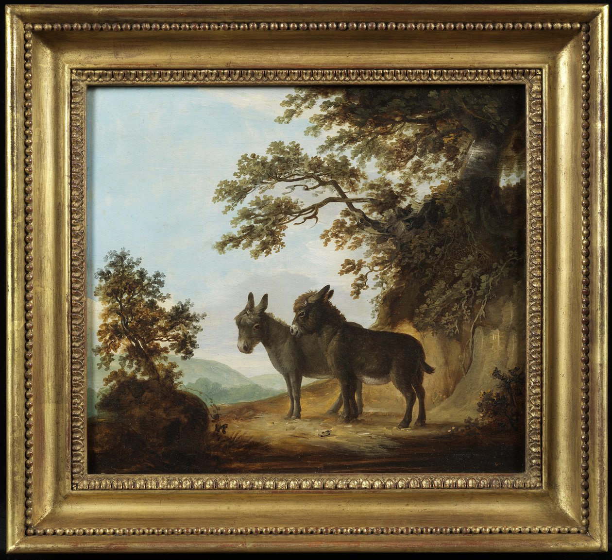 Twee ezels in een landschap door Benjamin Zobel