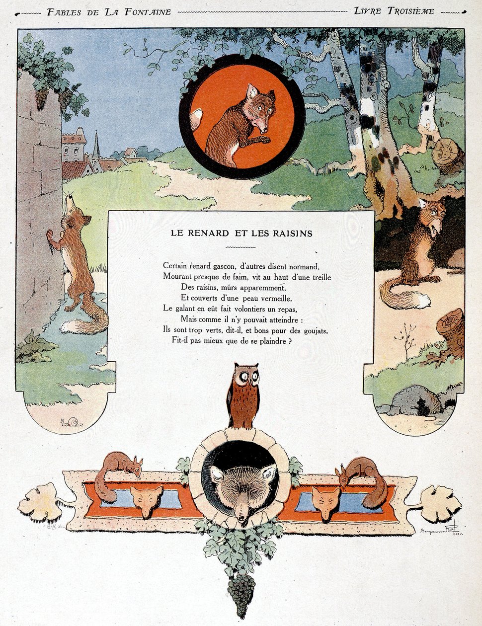 De Vos en de Druiven, illustratie uit 