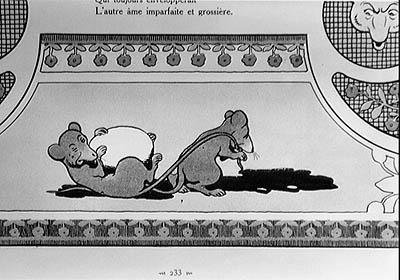 De twee ratten, vossen en ei (gravure, 20e eeuw) door Benjamin (after) Rabier