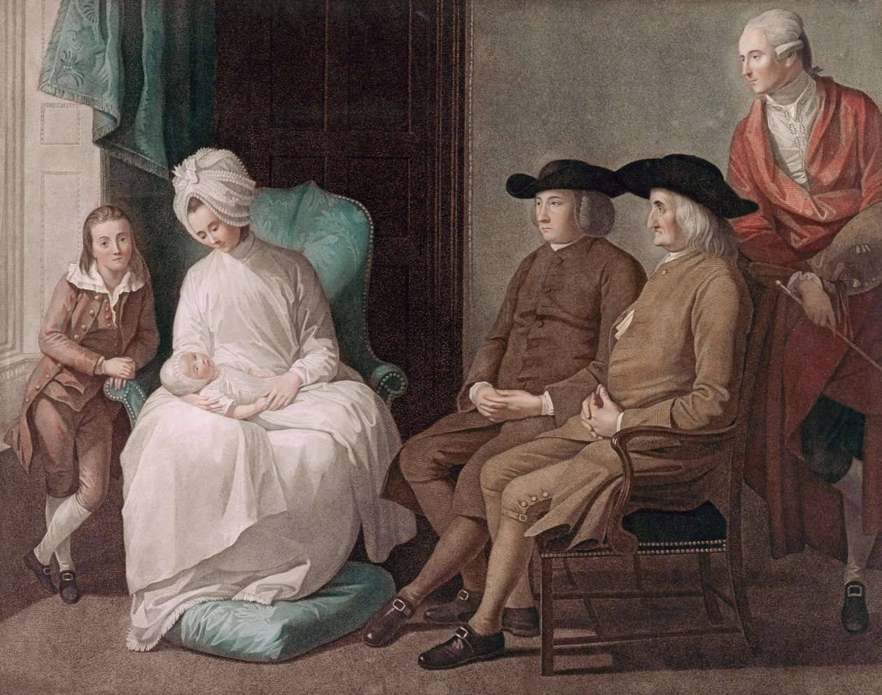 De heer West en familie door G.S en J.G Facius, gedrukt in Londen door John Boydell door Benjamin (after) West