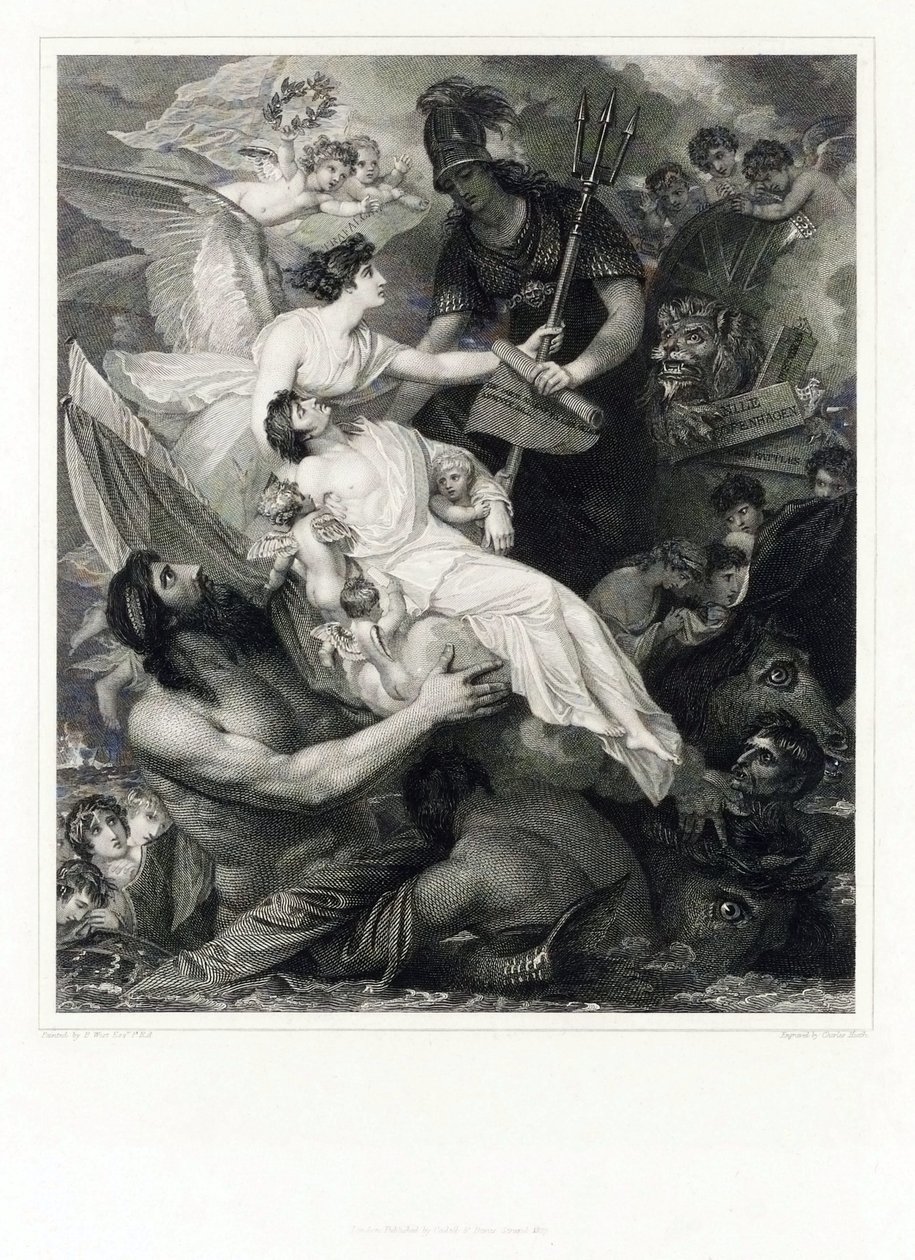 De Apotheose van Horatio Nelson door Benjamin (after) West