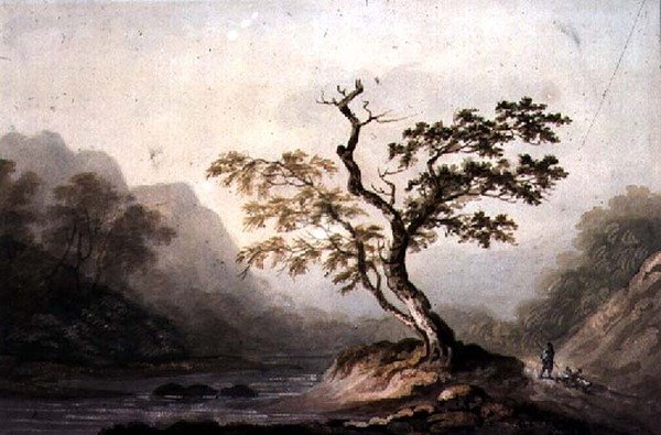 Landschap met Rivier en Bergen door Benjamin Barker