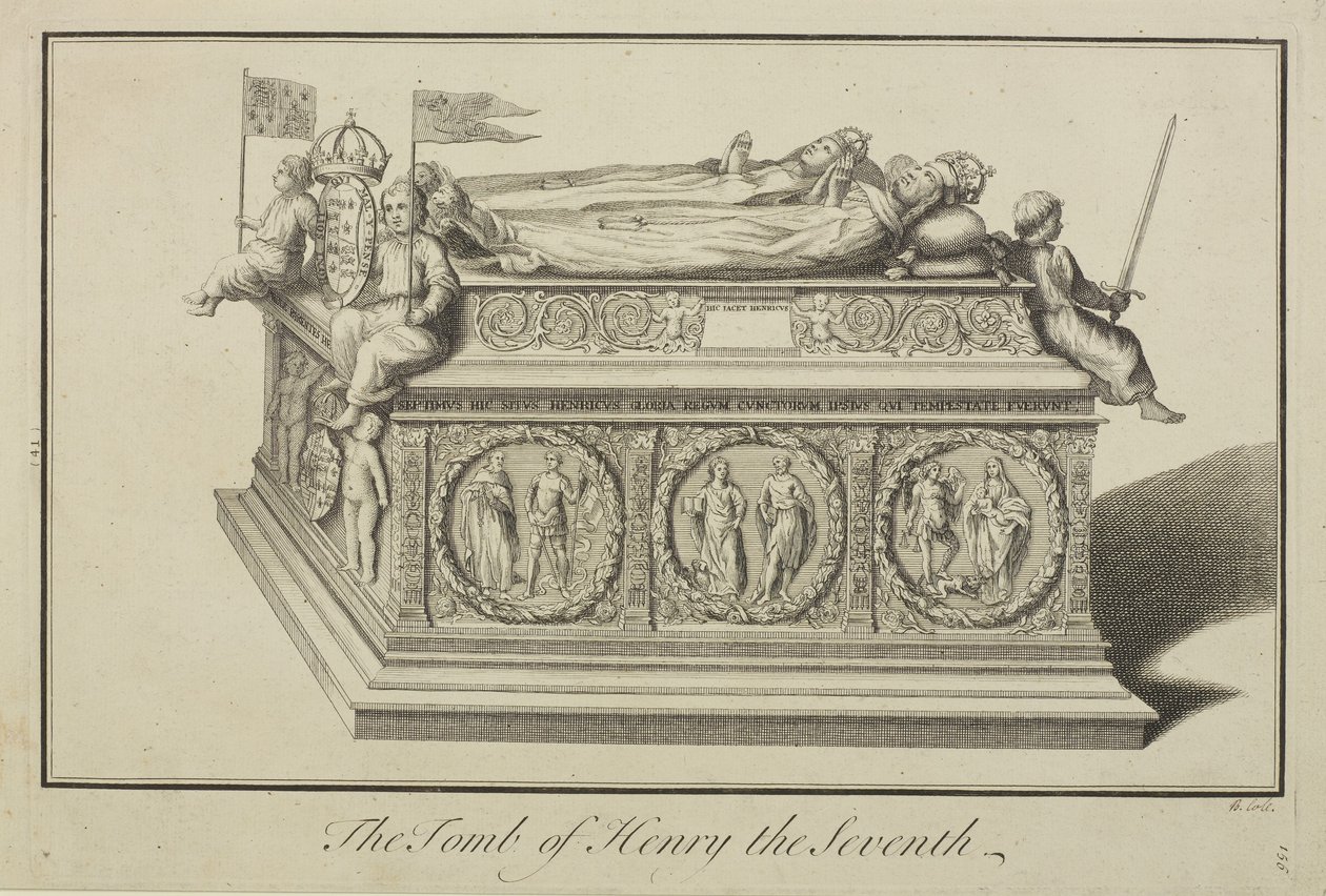 Uitzicht op het graf van Hendrik VII en koningin Elizabeth in de koningskapel in Westminster Abbey door Benjamin Cole