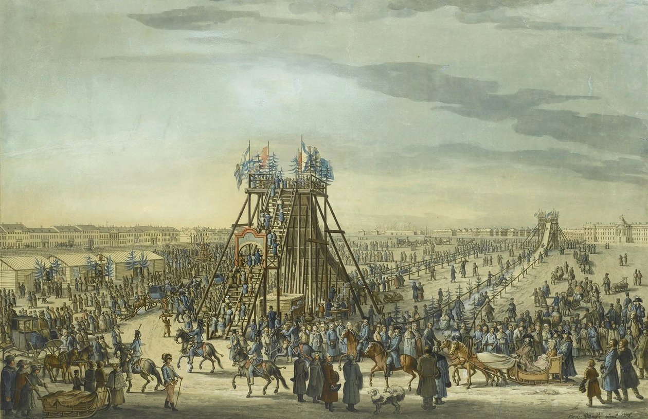 Catharina de Grote bezoekt de ijsberg in Sint-Petersburg, 1788 door Benjamin Paterssen
