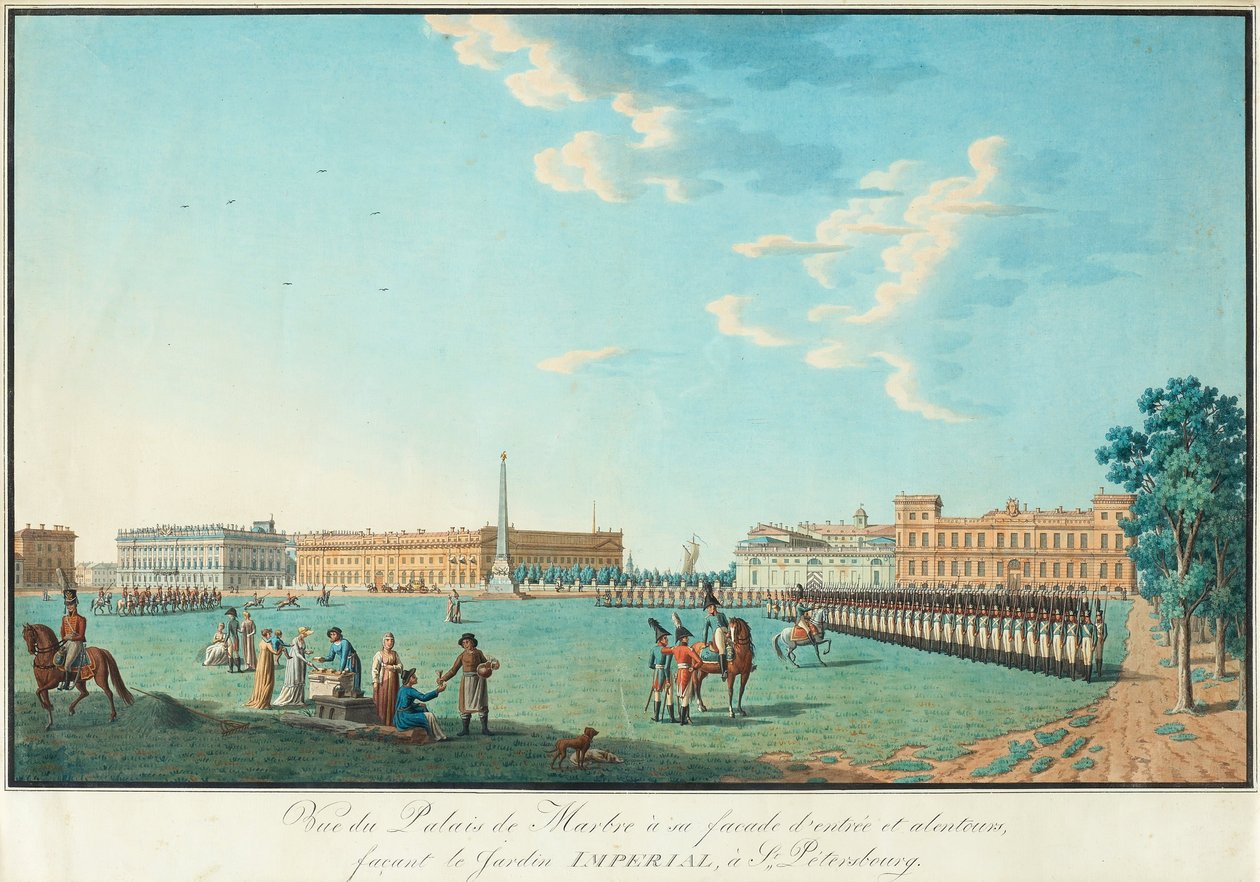 Het Marmeren Paleis in Sint-Petersburg, ca. 1800 door Benjamin Paterssen