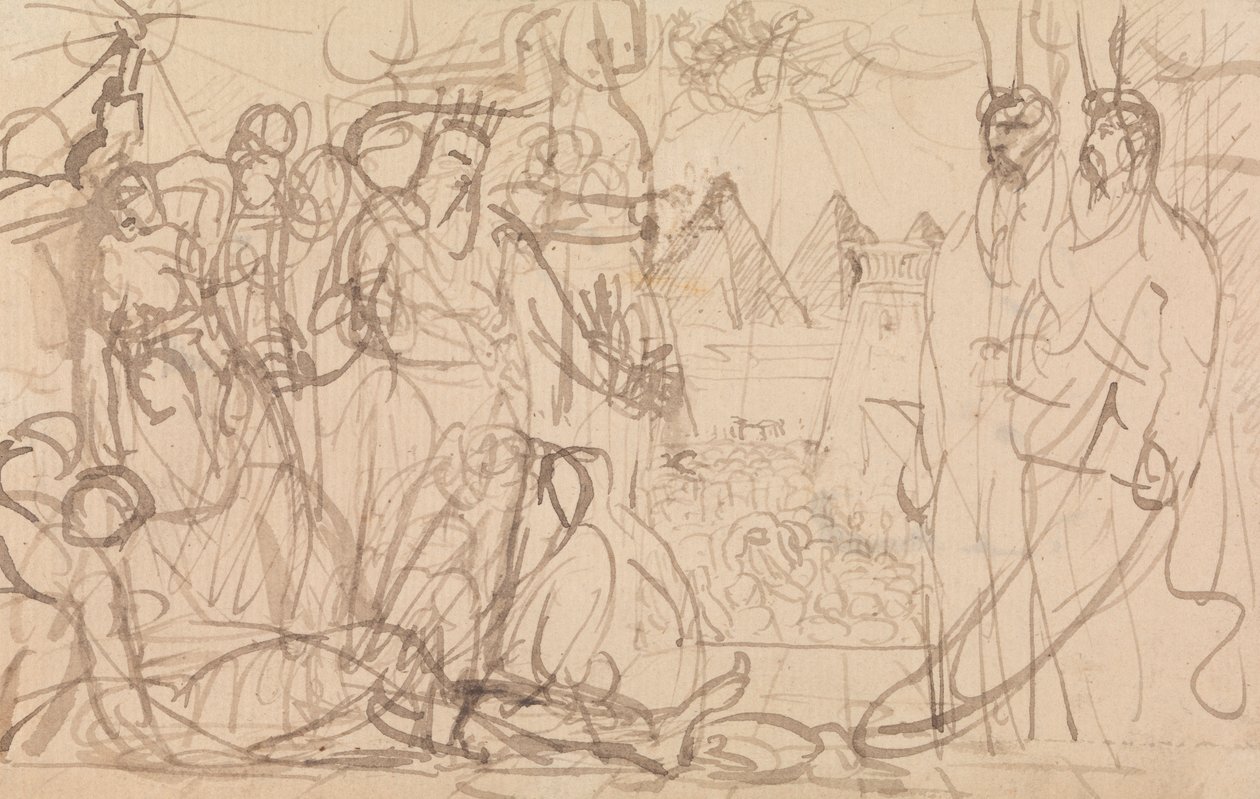 Farao en Mozes door Benjamin Robert Haydon