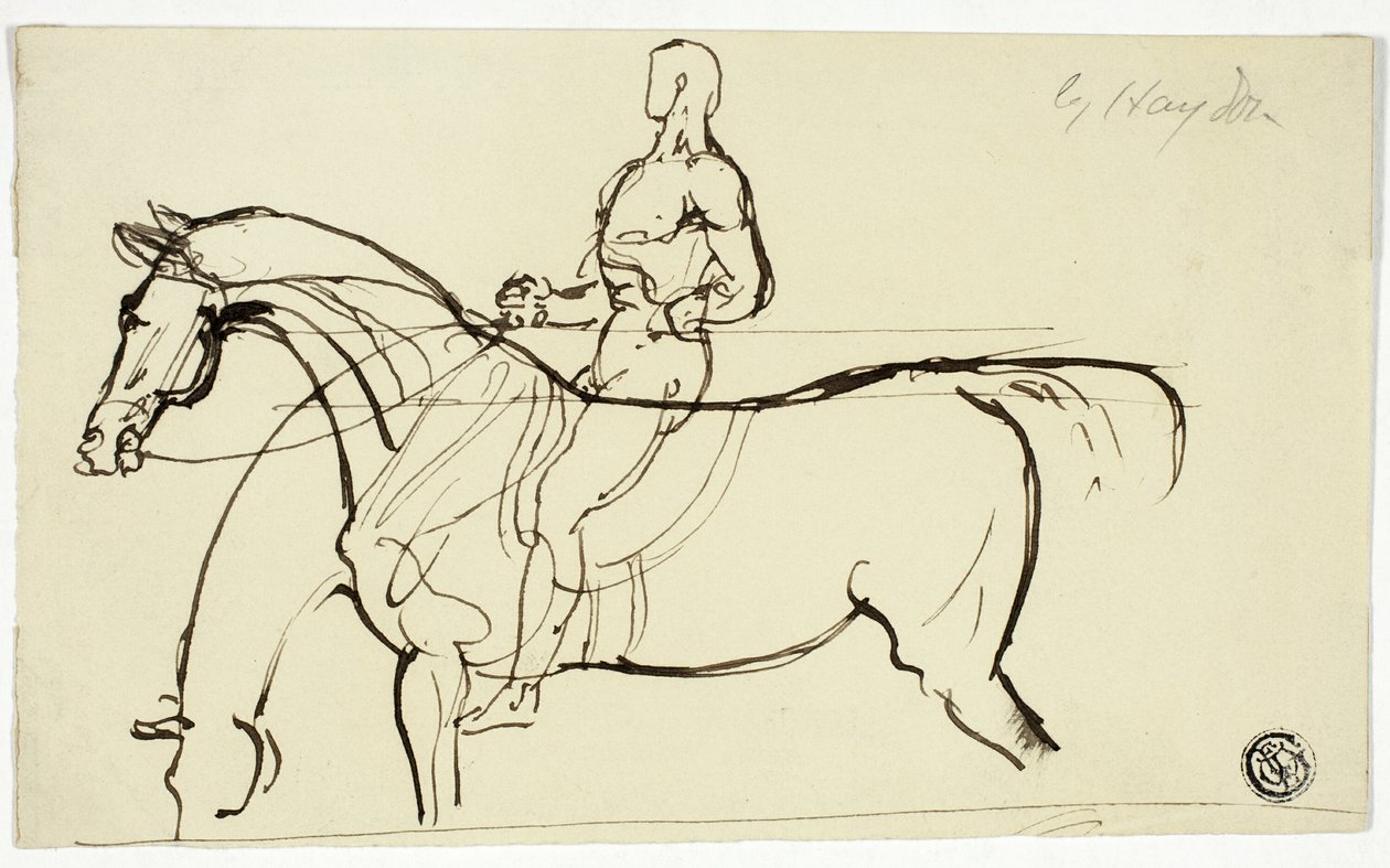 Schets van paard en ruiter door Benjamin Robert Haydon