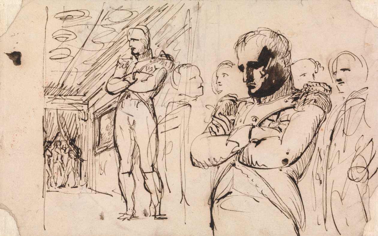 Studies van Napoleon, armen gekruist, met andere figuren door Benjamin Robert Haydon