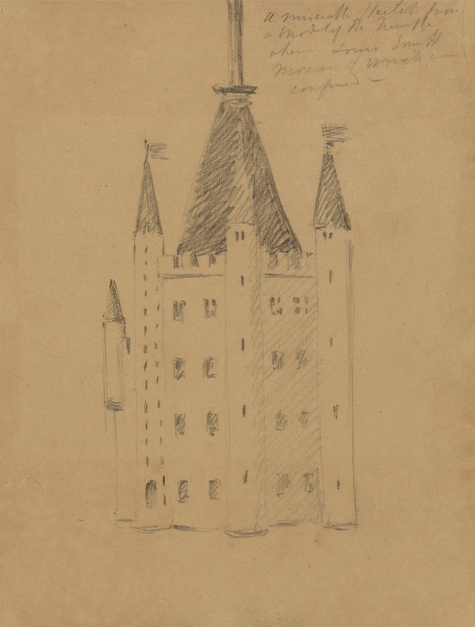 Studie van een kasteel door Benjamin Robert Haydon