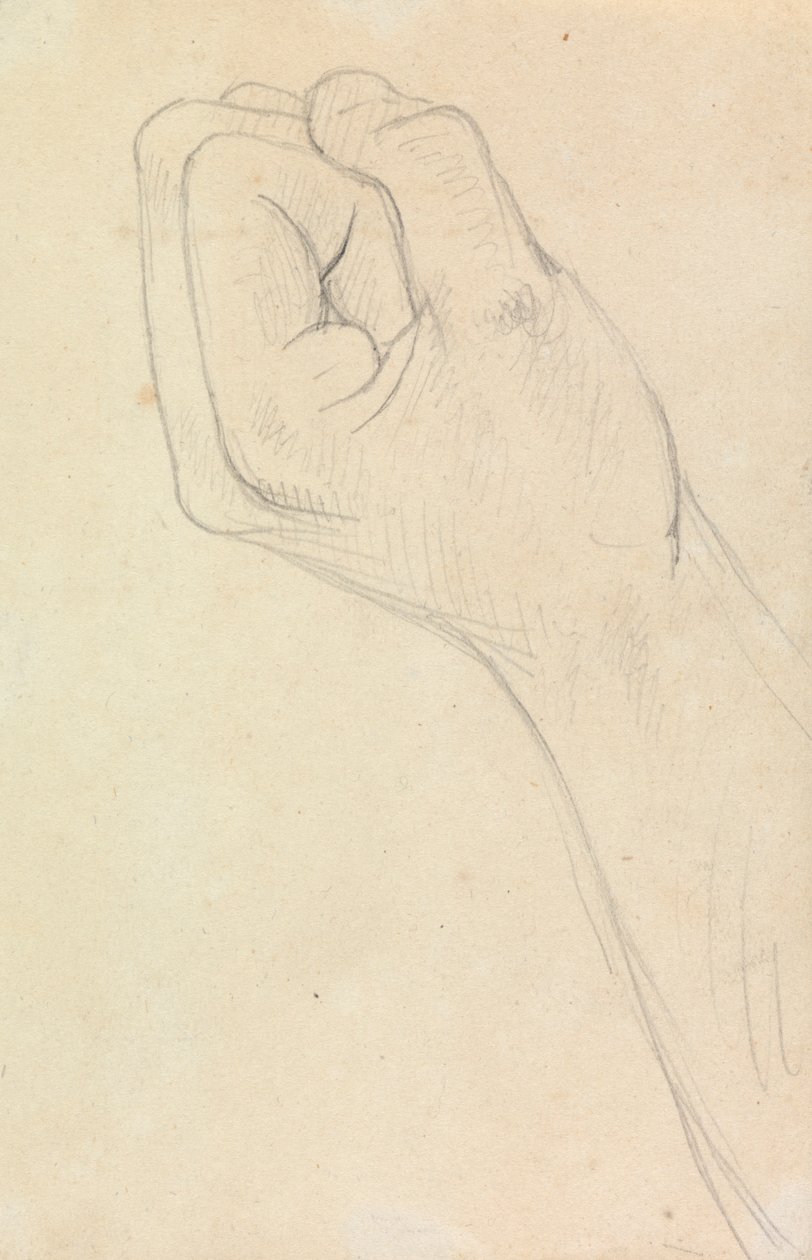 Studie van een hand, gebald tot een vuist door Benjamin Robert Haydon