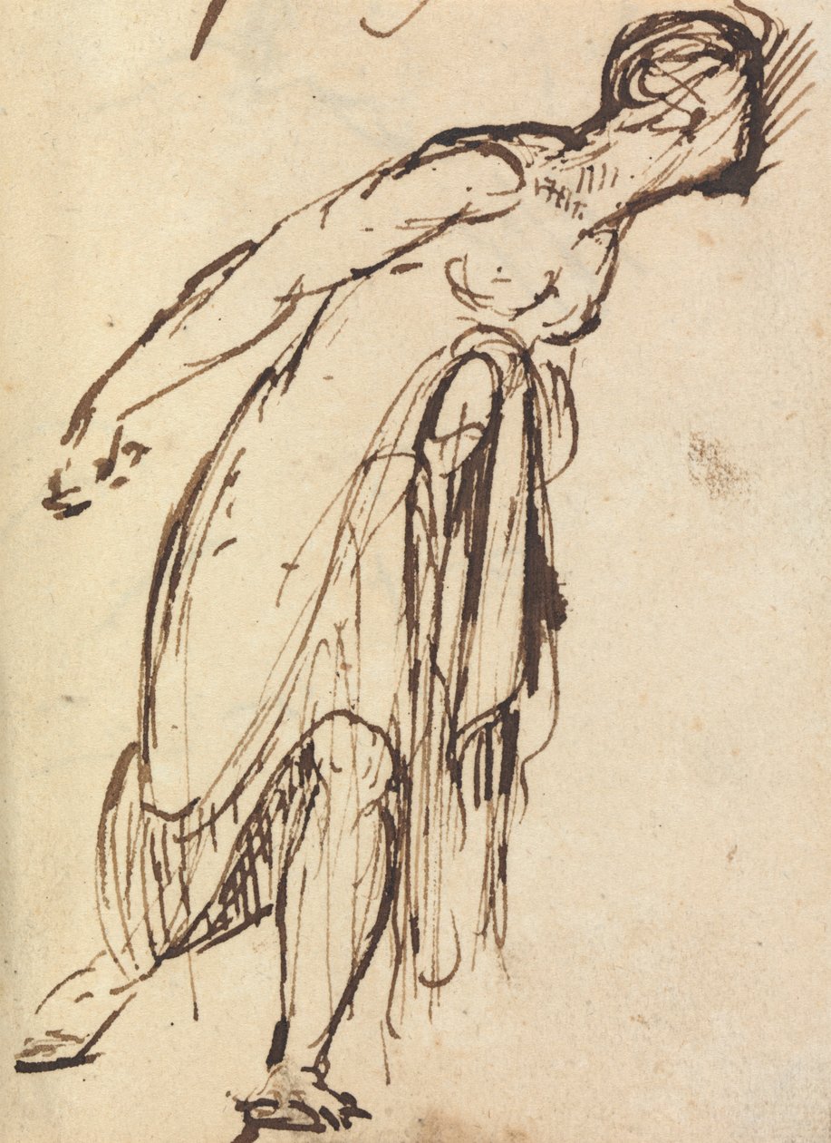 Studie van een leunende figuur door Benjamin Robert Haydon