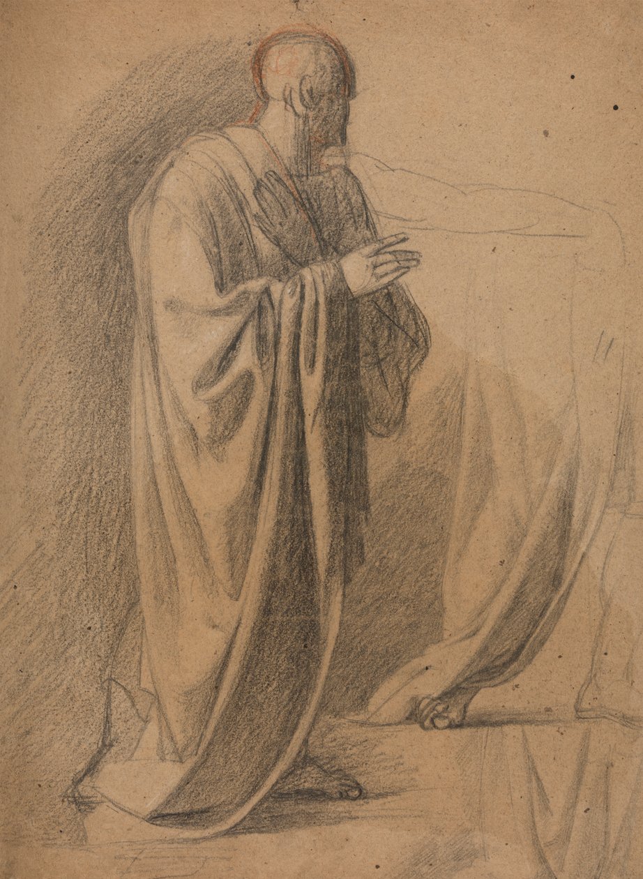 Studie van een Man in een Lange Gewaad door Benjamin Robert Haydon