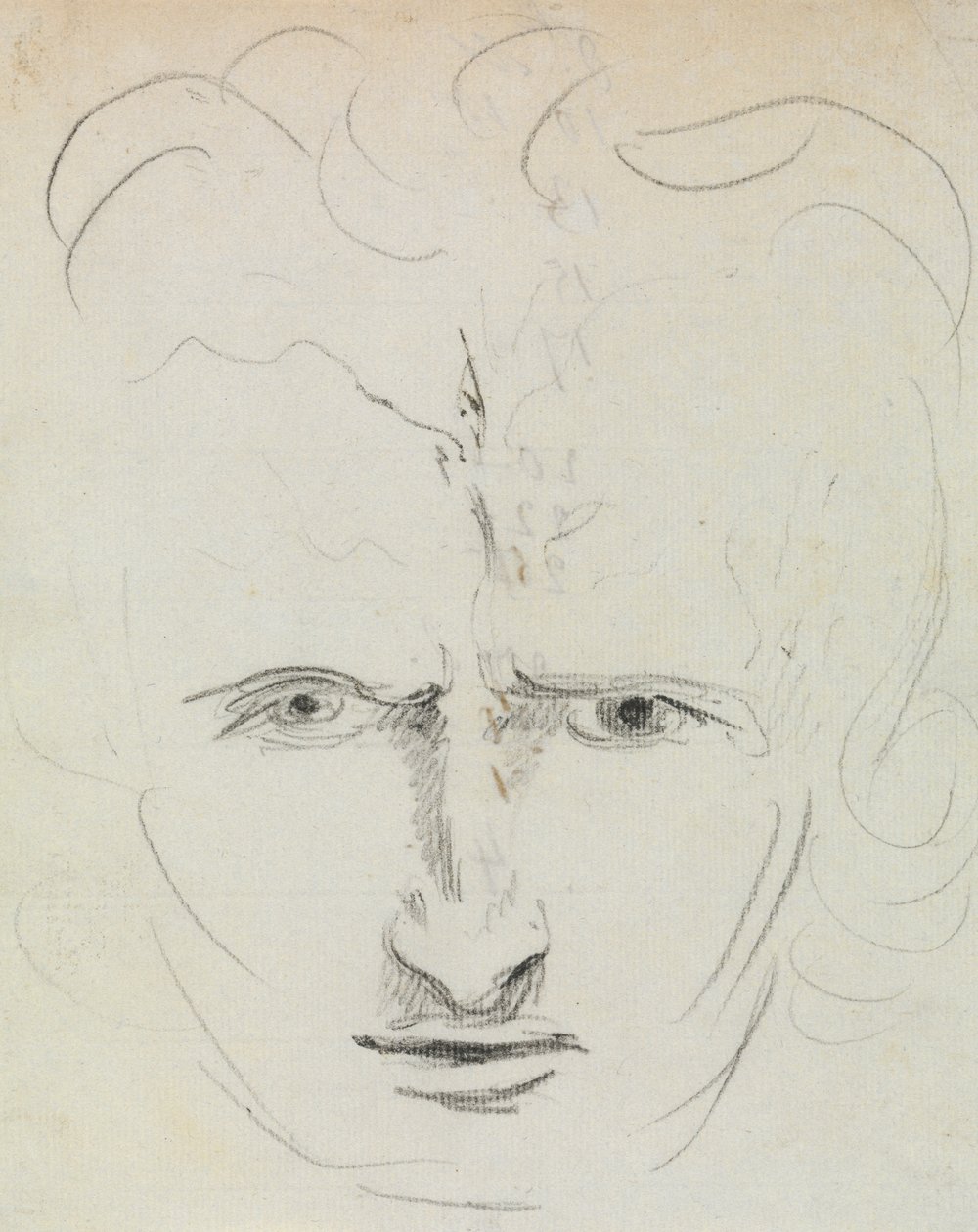 Studie van een Expressief Gezicht van een Man door Benjamin Robert Haydon