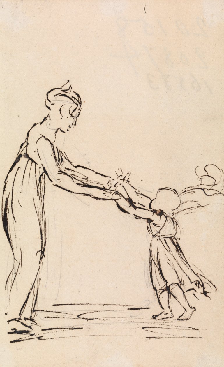Studie van een Vrouw en Kind die Spelen door Benjamin Robert Haydon