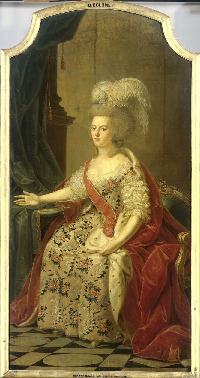 Frederika Sophia Wilhelmina van Pruisen (1751-1820), echtgenote van Prins Willem V door Benjamin Samuel Bolomey