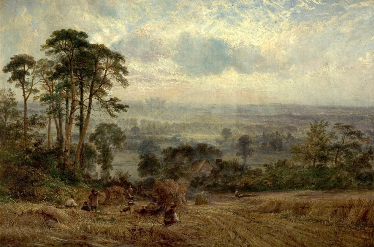 Korenvelden, Wollaton Hall, Nottingham, 19e eeuw door Benjamin Shipman