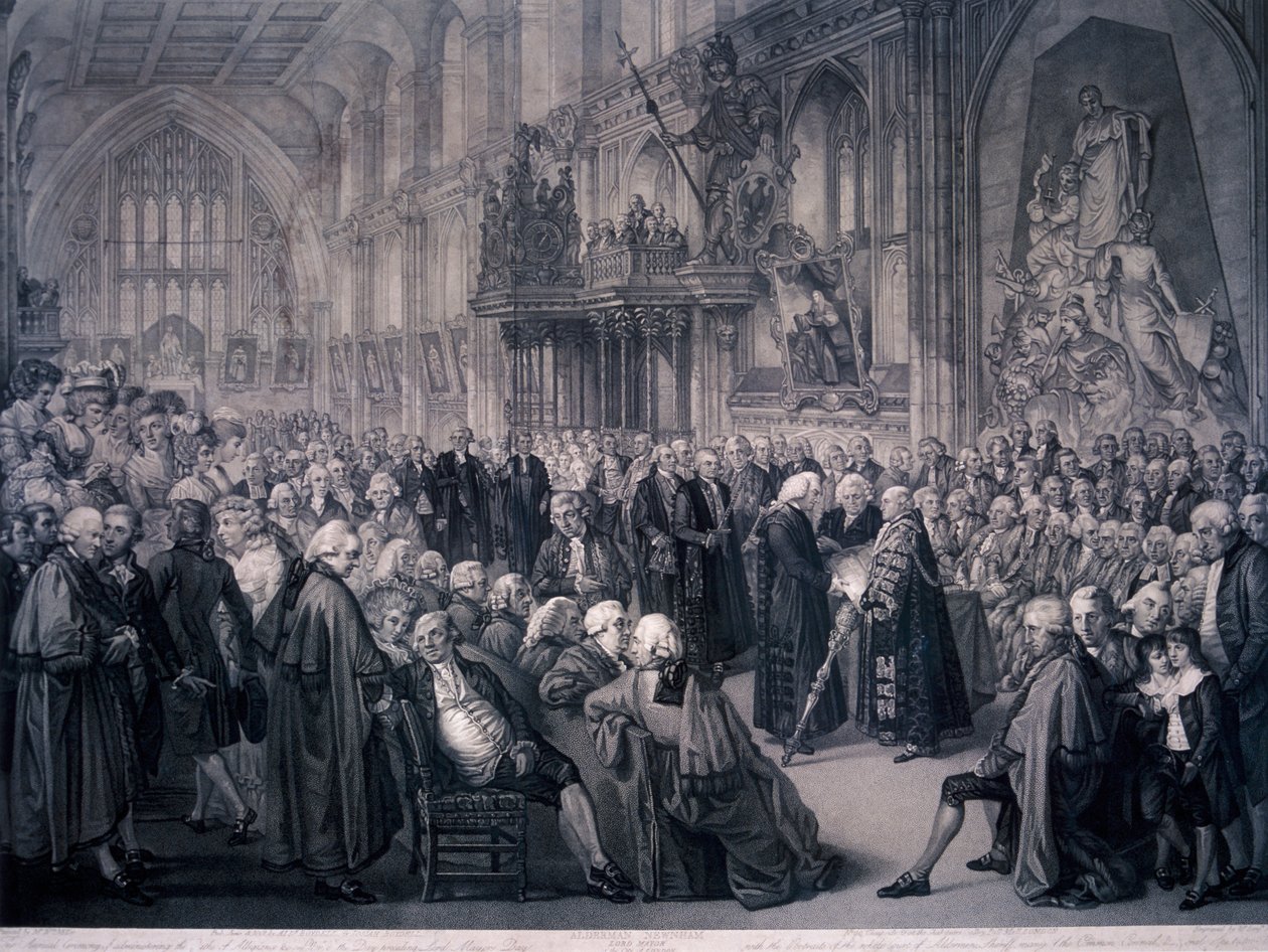 Inauguratie van Lord Mayor Nathaniel Newnham, Londen door Benjamin Smith