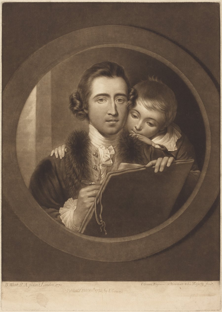 Benjamin West en zijn zoon Raphael Lamar West door Benjamin West