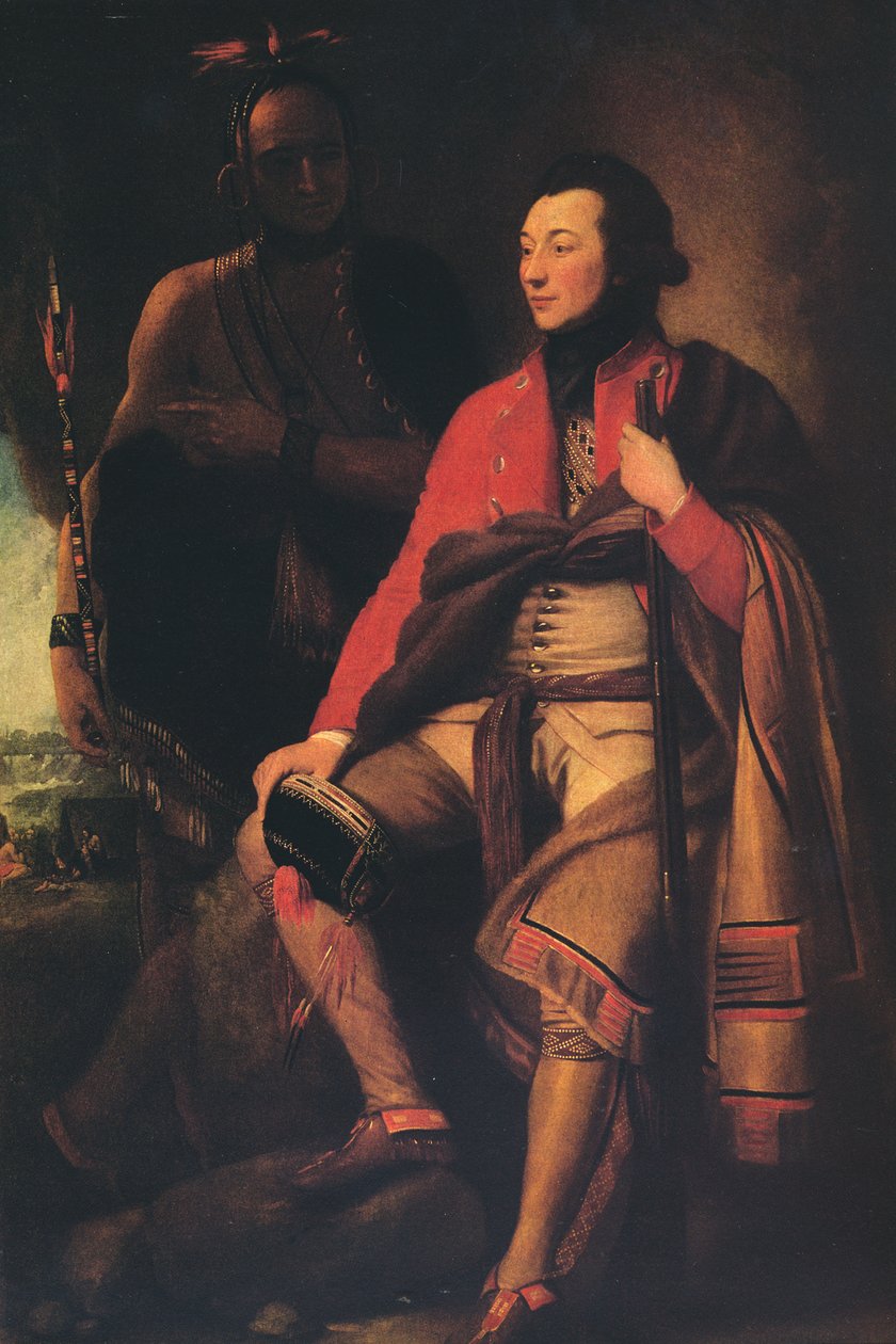Kolonel Guy Johnson en Karonghyontye Kapitein David Hill, 1776 door Benjamin West