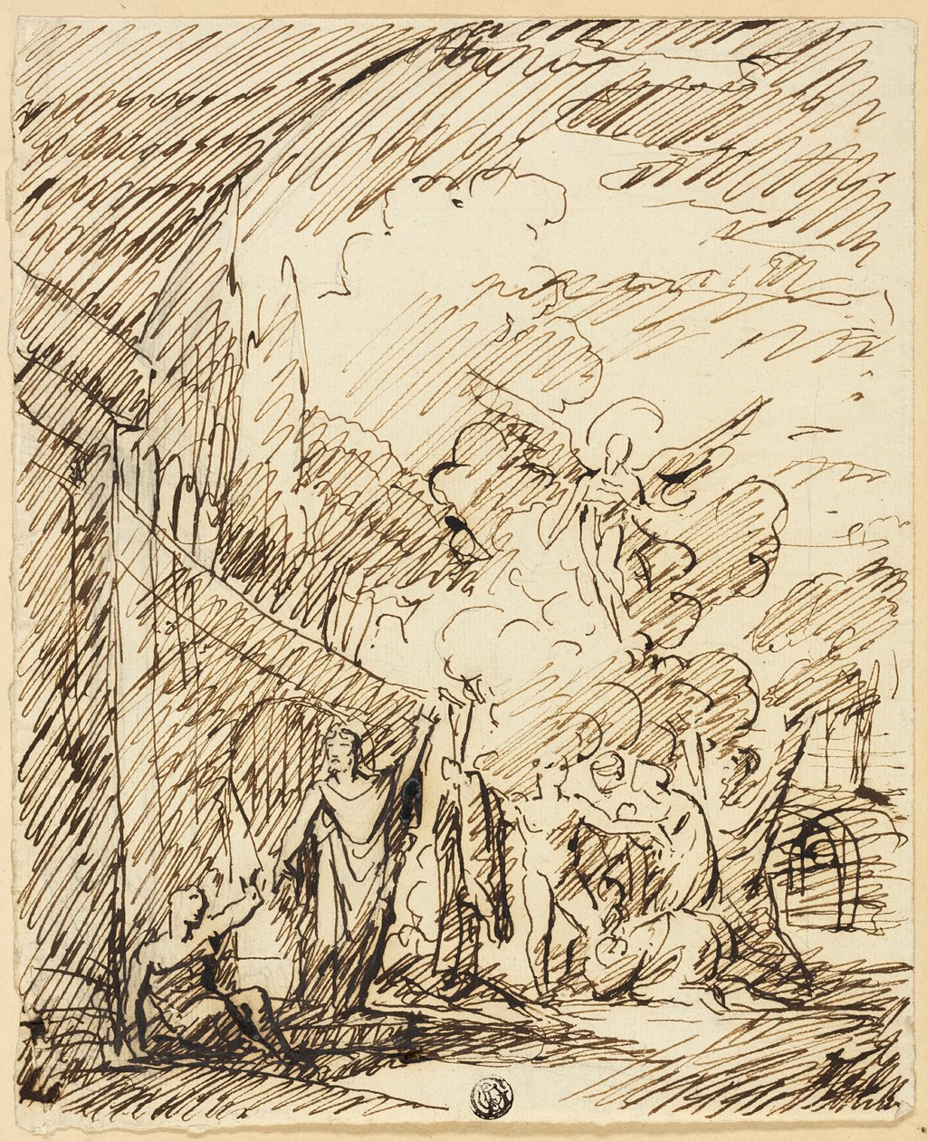 Figuren in Landschap door Benjamin West
